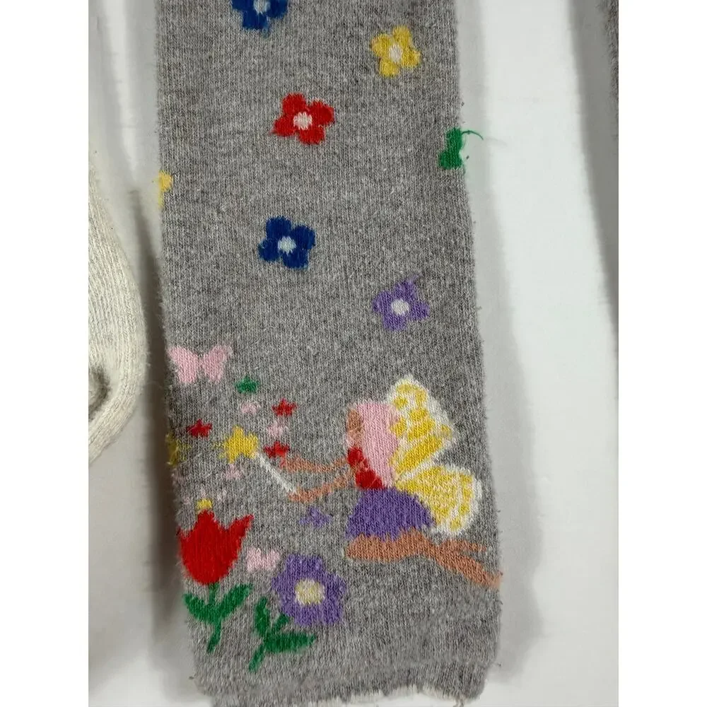 Hanna Andersson Girls Tights Lot of 3 Size 3–4 Butterflies Flowers Solid